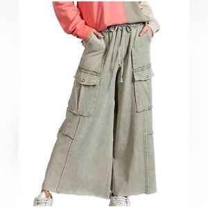 Easel Cargo Wide Leg Sweatpants